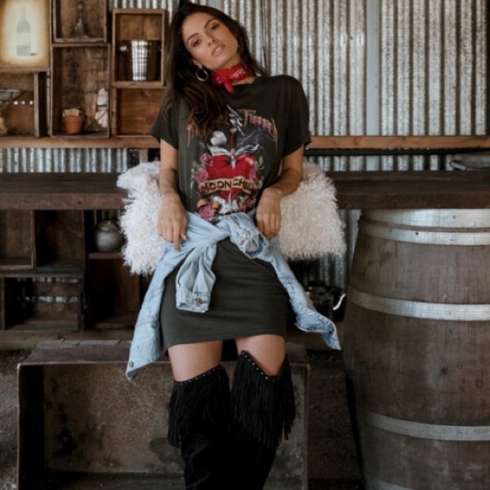 Spell & The Gypsy Mystical Thunder Boyfriend Tee Dress Size Small